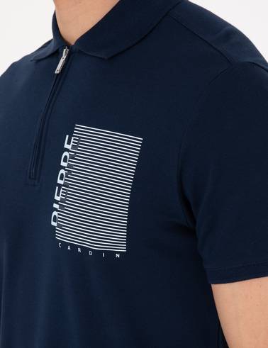 Lacivert Slim Fit Polo Yaka Tişört