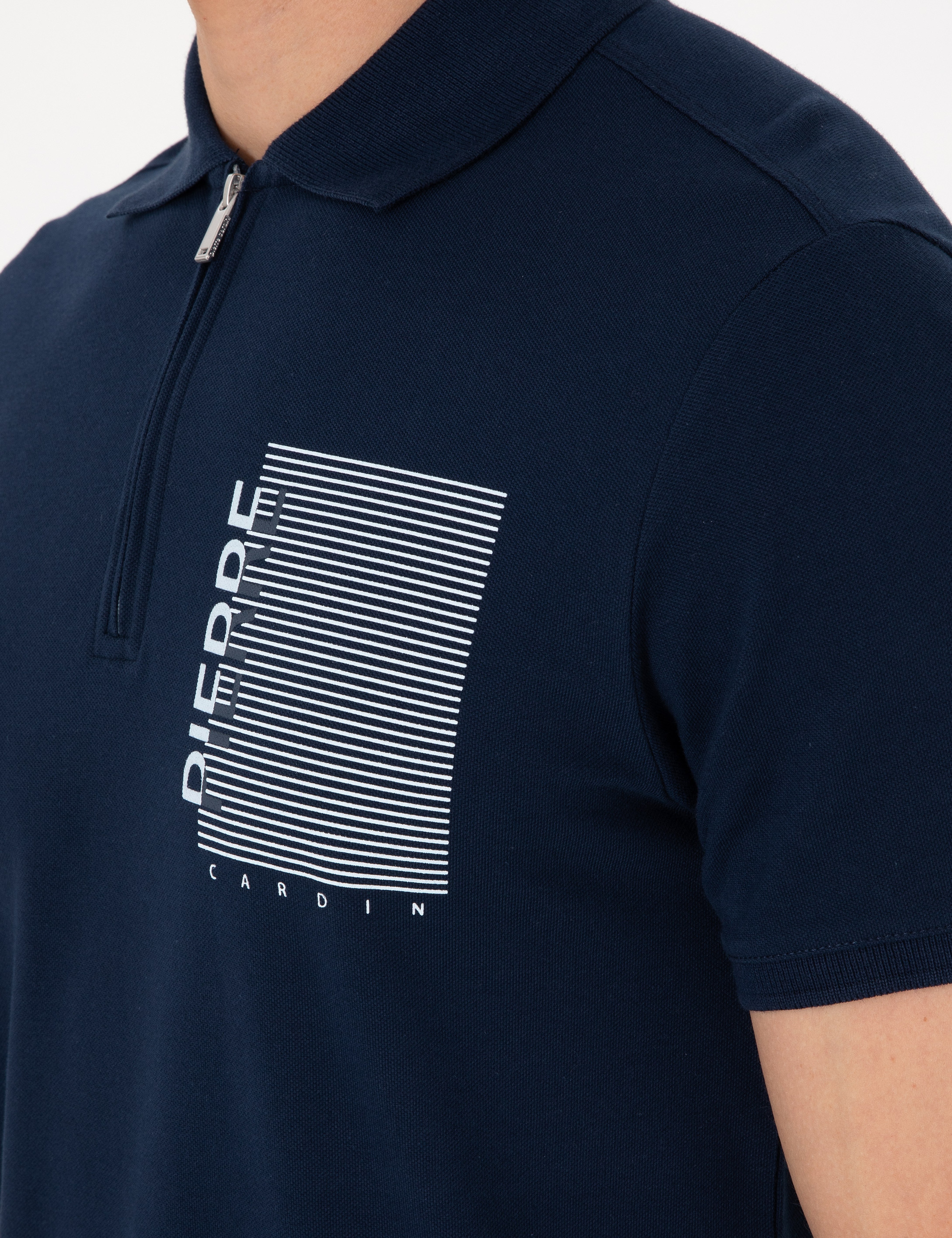 Lacivert Slim Fit Polo Yaka Tişört - Image 7
