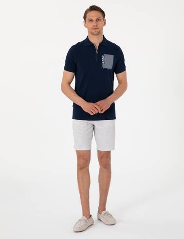 Lacivert Slim Fit Polo Yaka Tişört