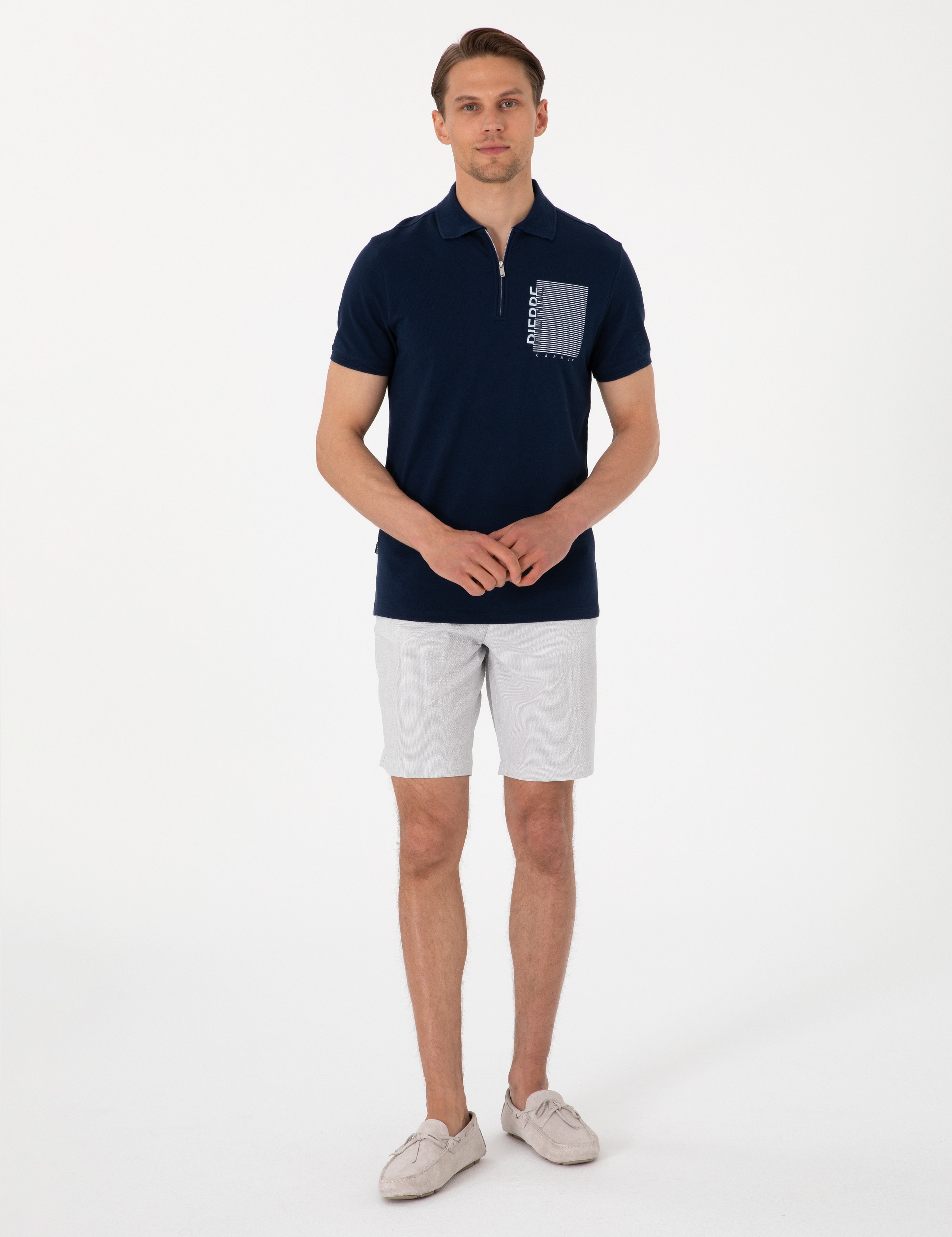 Lacivert Slim Fit Polo Yaka Tişört - Image 4