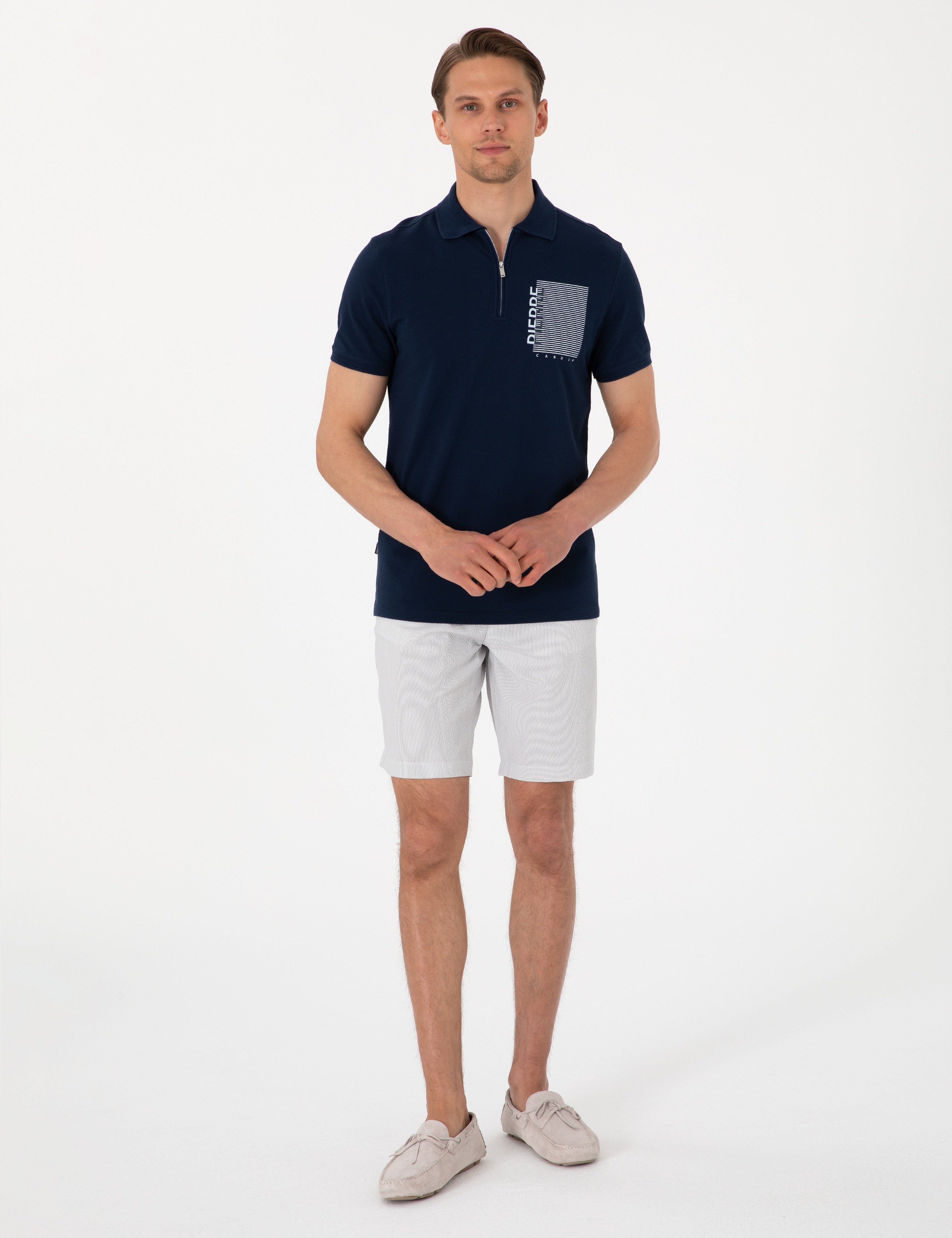 Lacivert Slim Fit Polo Yaka Tişört