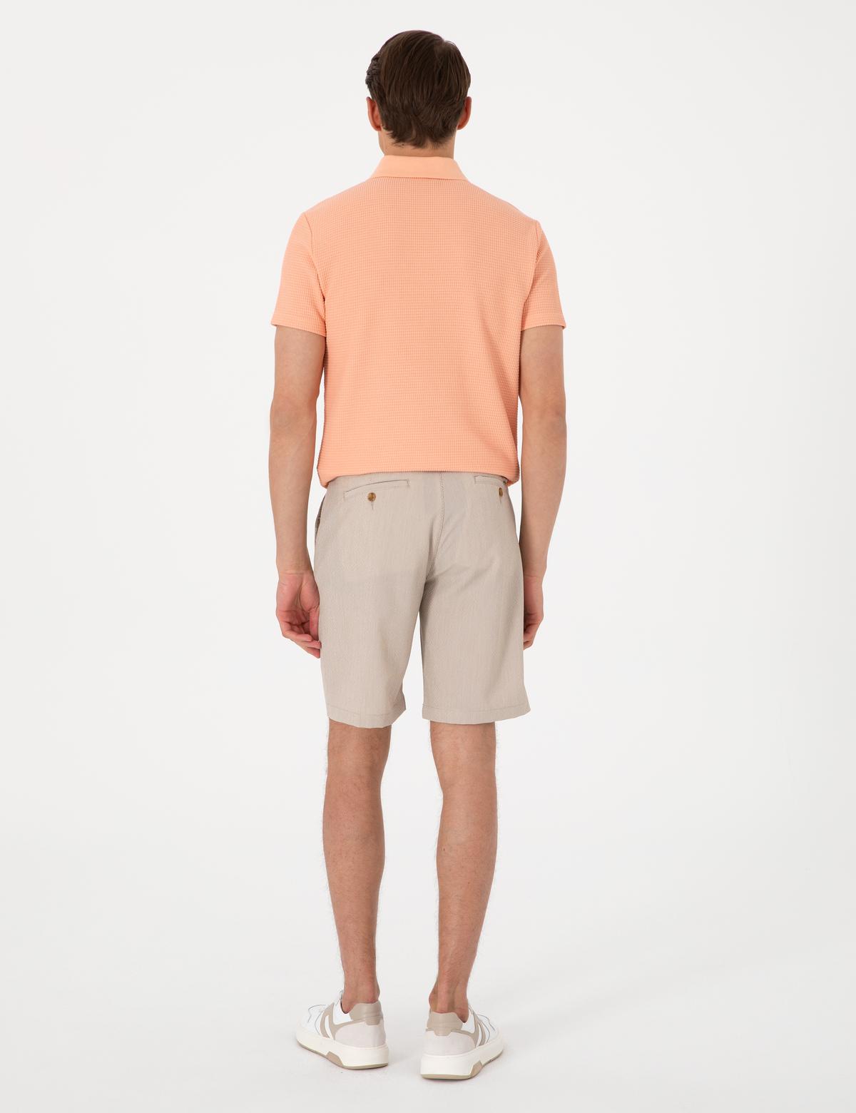 Vizon Slim Fit Gofre Dokuma Şort - 50309644017