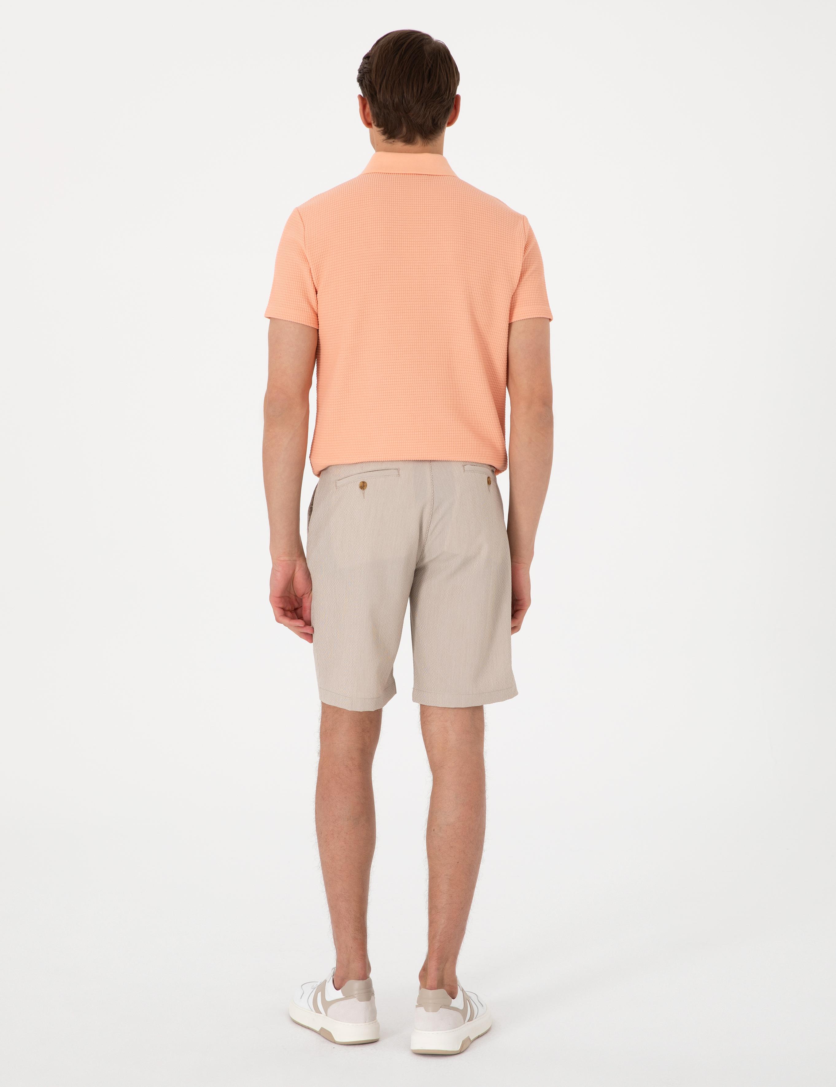 Vizon Slim Fit Gofre Dokuma Şort