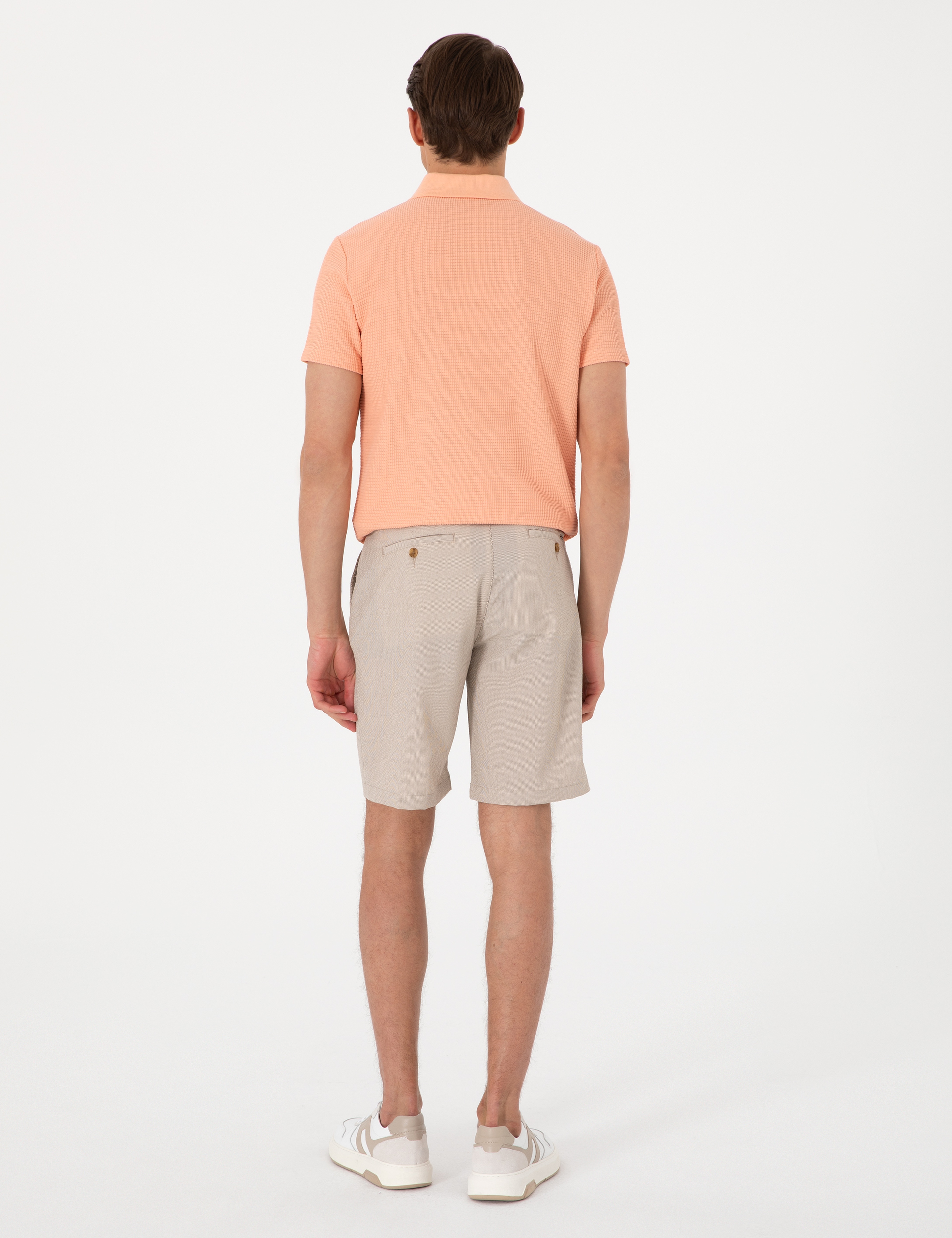 Vizon Slim Fit Gofre Dokuma Şort - Image 4