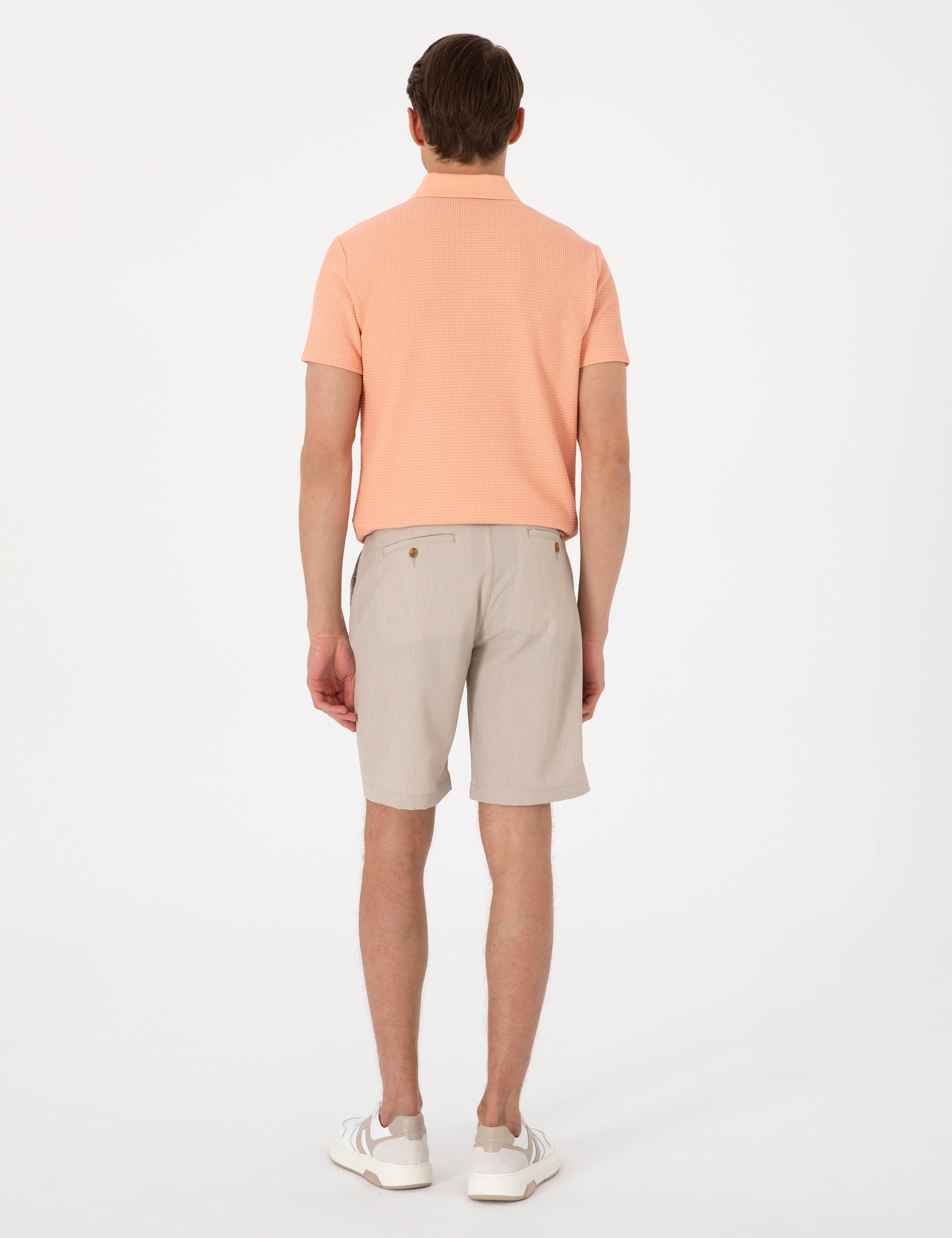 Vizon Slim Fit Gofre Dokuma Şort