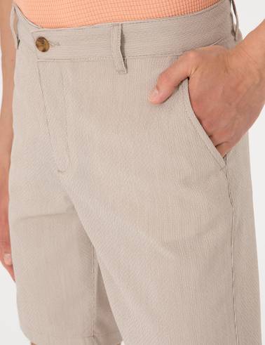 Vizon Slim Fit Gofre Dokuma Şort