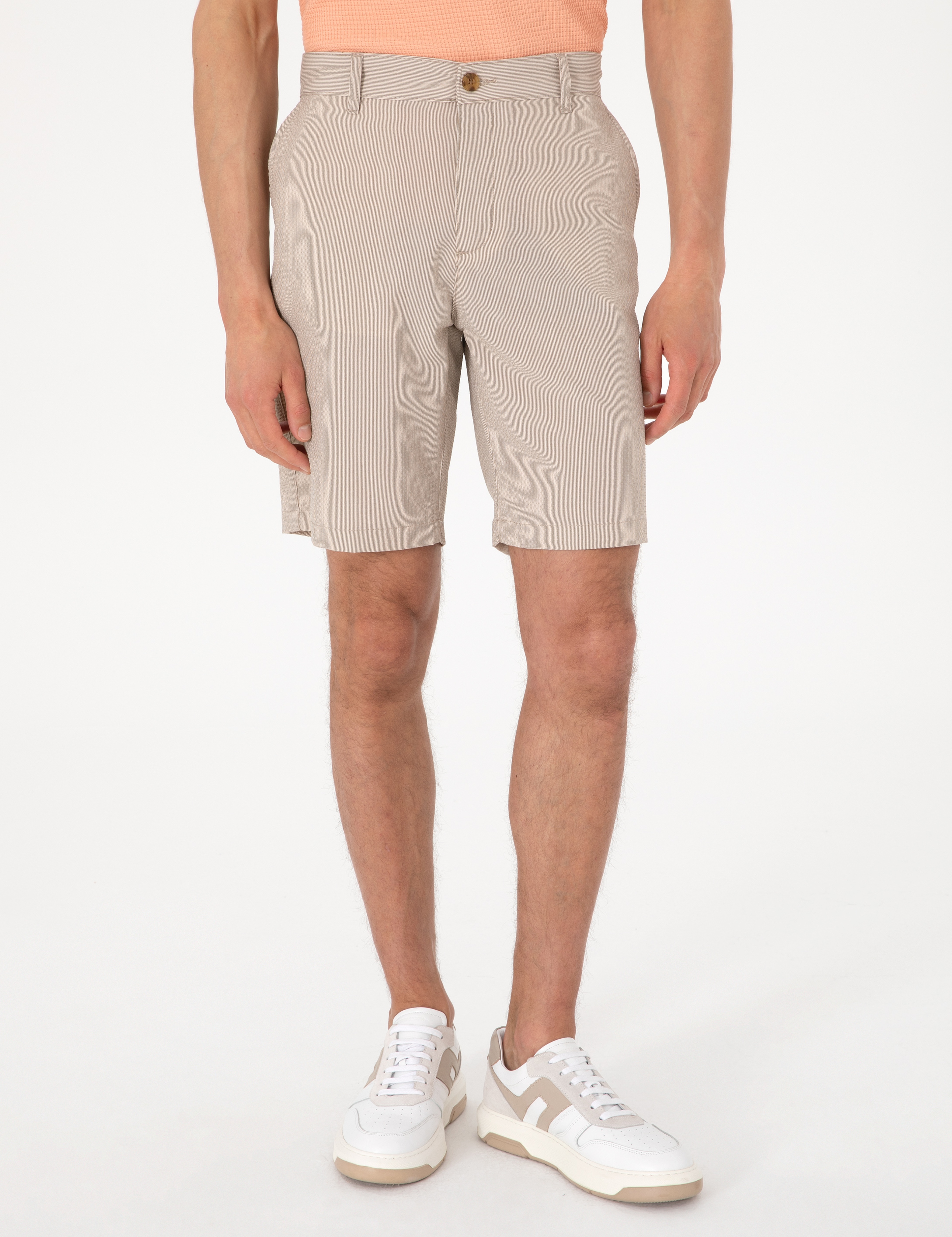 Vizon Slim Fit Gofre Dokuma Şort - Image 2