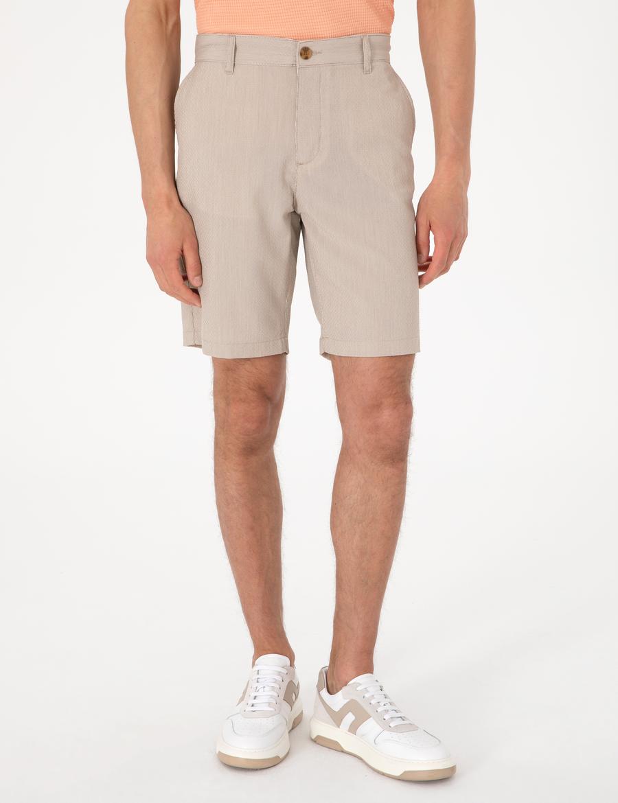 Vizon Slim Fit Gofre Dokuma Şort
