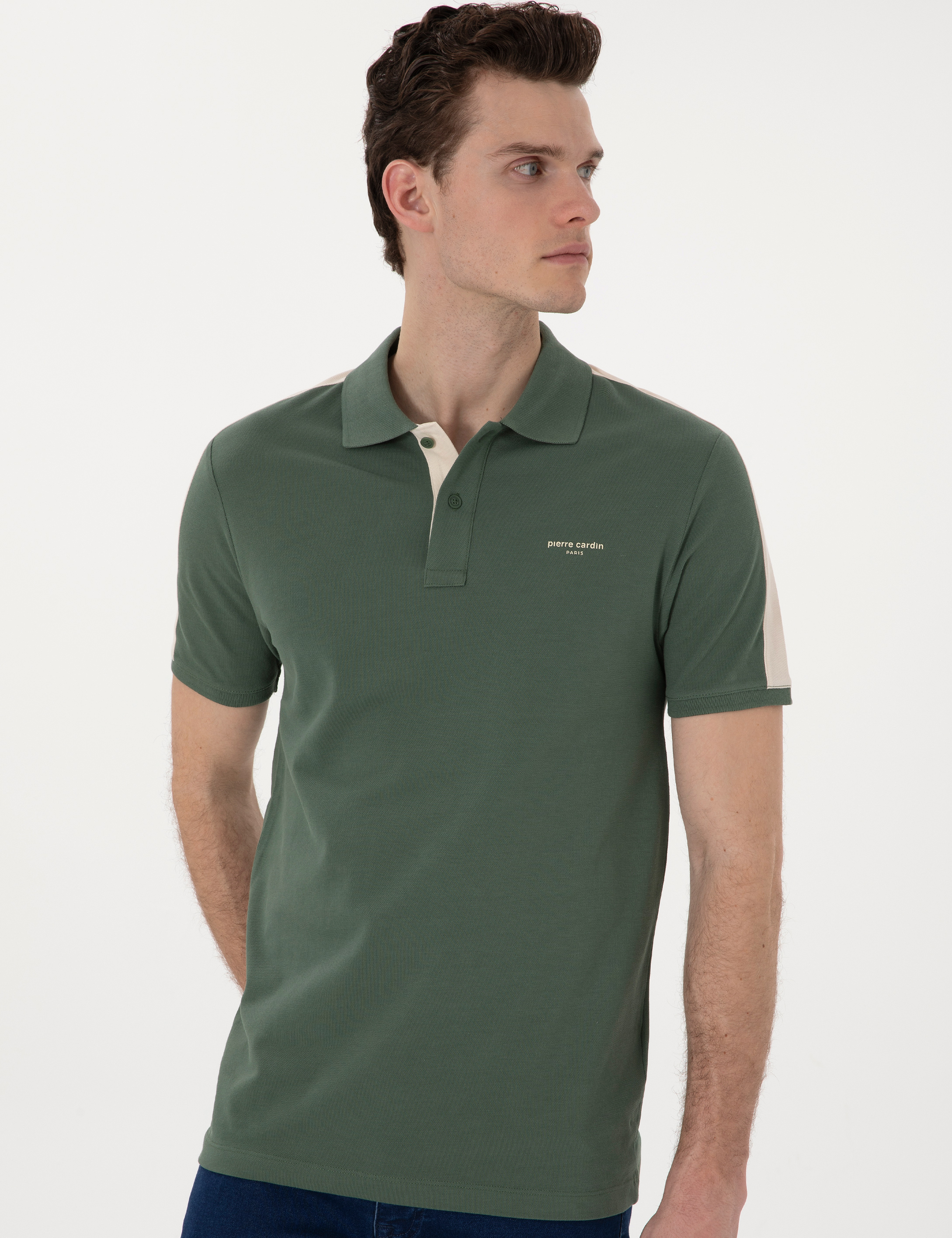 Haki Slim Fit Tişört - Image 3