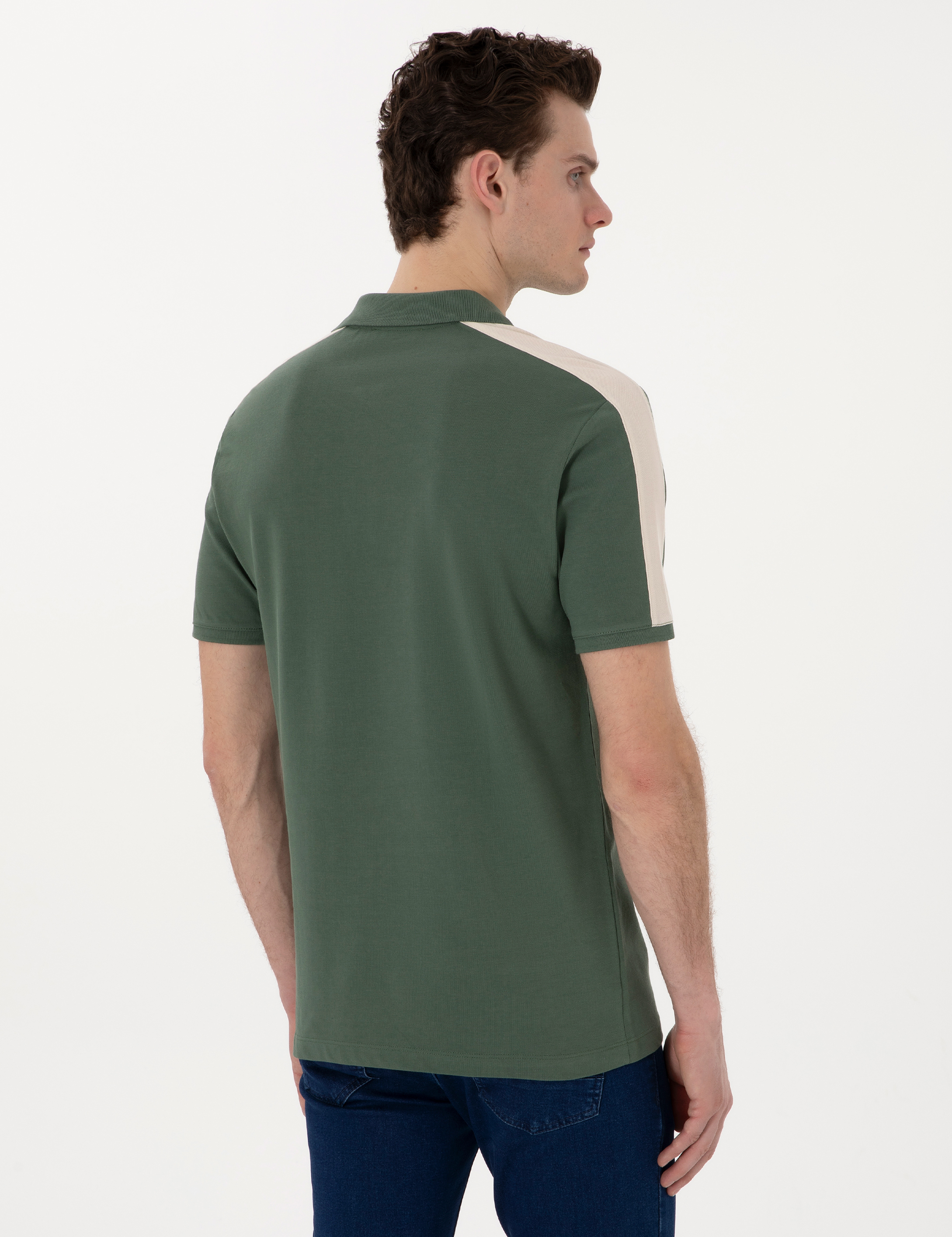 Haki Slim Fit Tişört - Image 5
