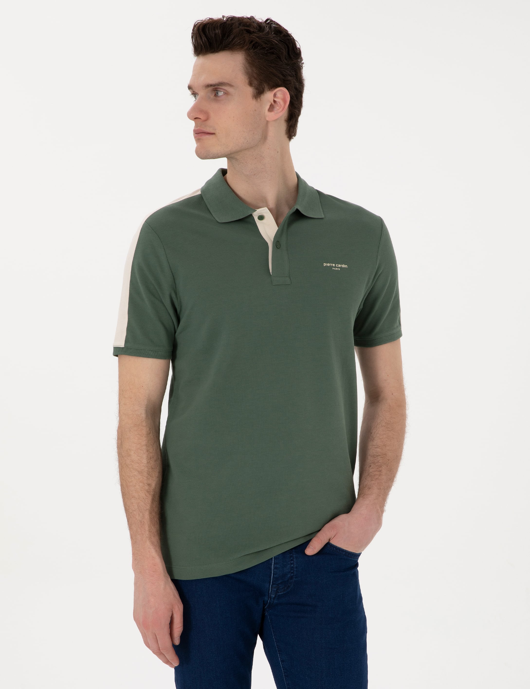 Haki Slim Fit Tişört - Image 1