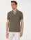 Haki Slim Fit Örme Dokulu Polo Yaka Tişört
