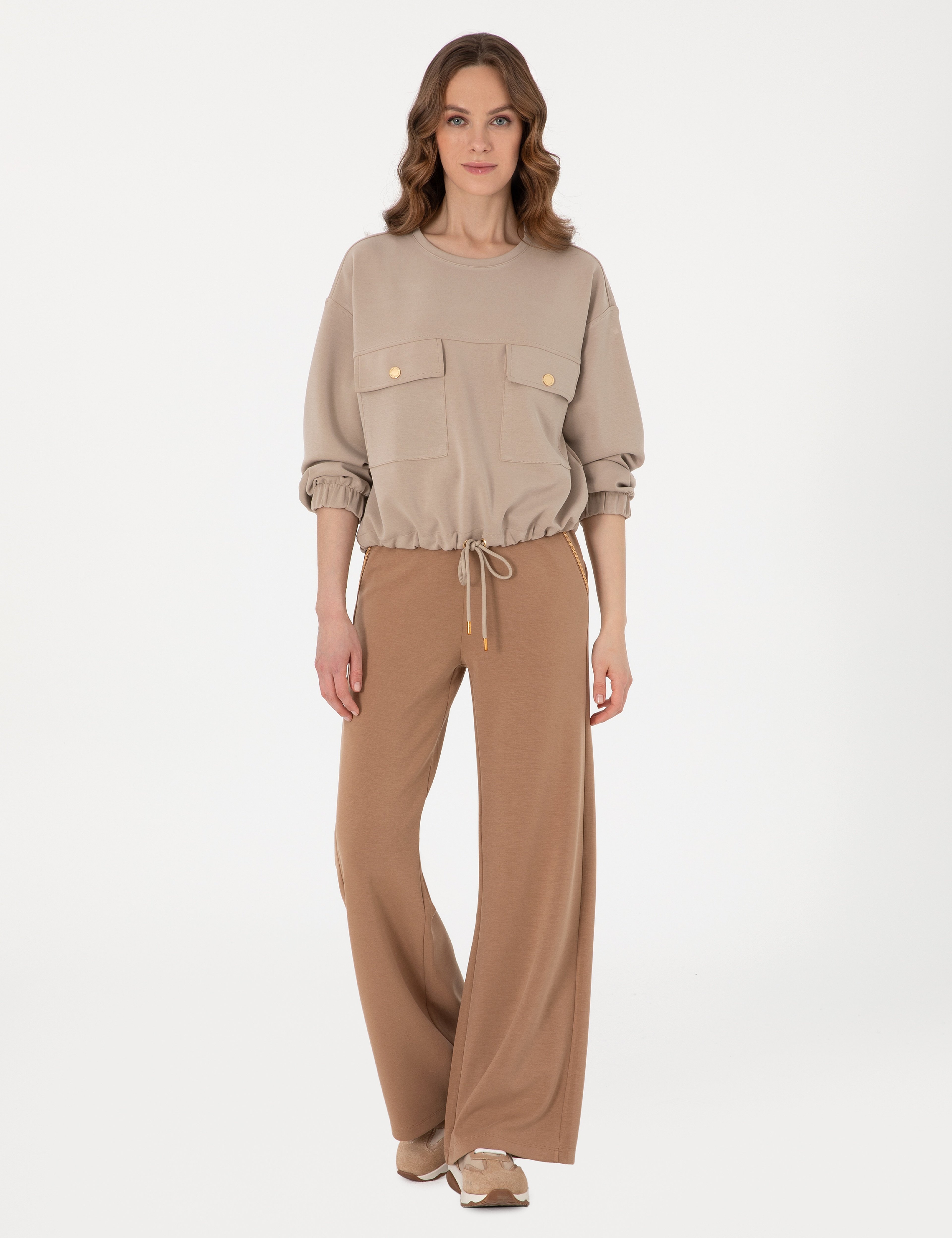 Kahverengi Flare Fit Eşofman Altı