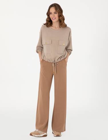 Kahverengi Flare Fit Eşofman Altı