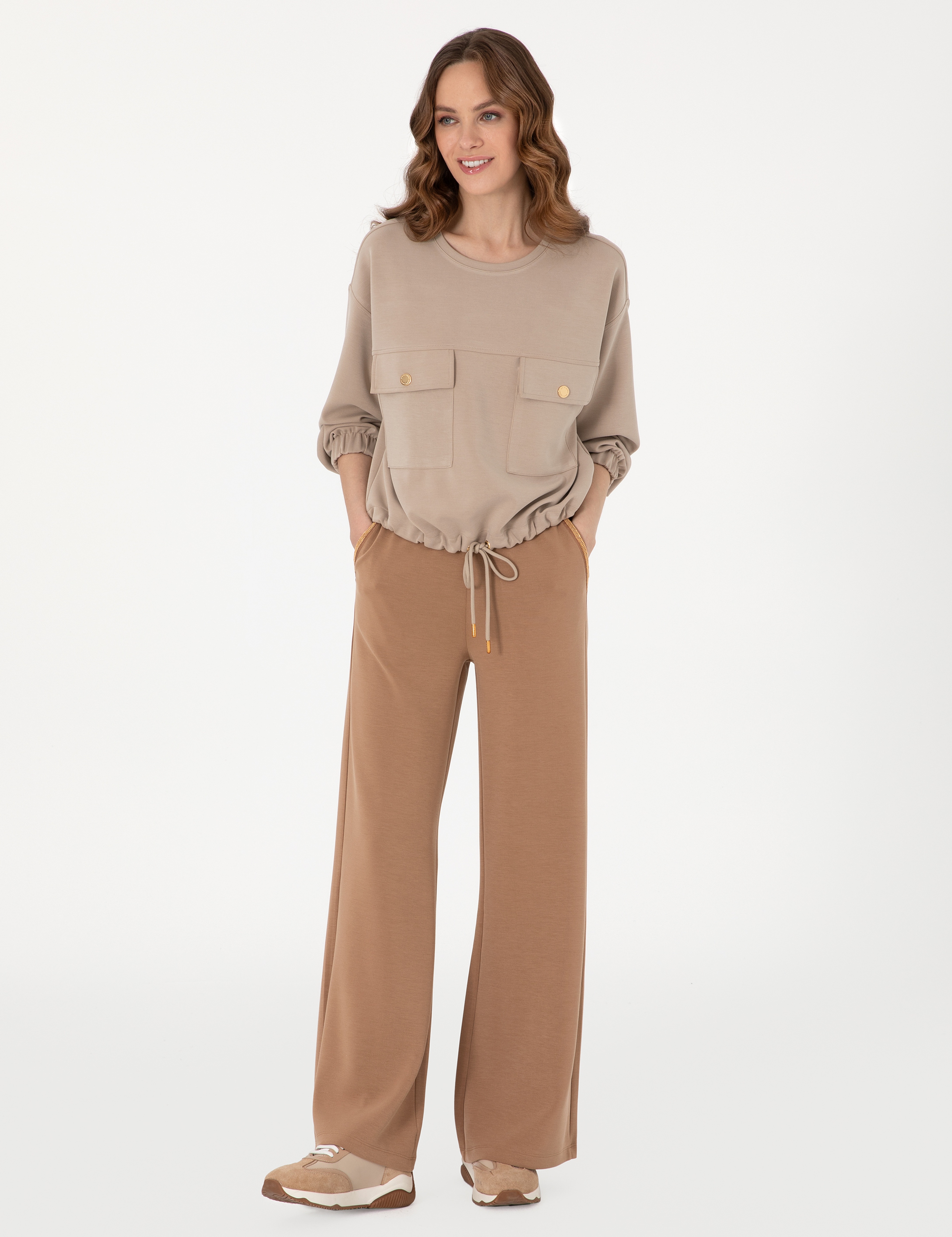 Kahverengi Flare Fit Eşofman Altı - Image 1