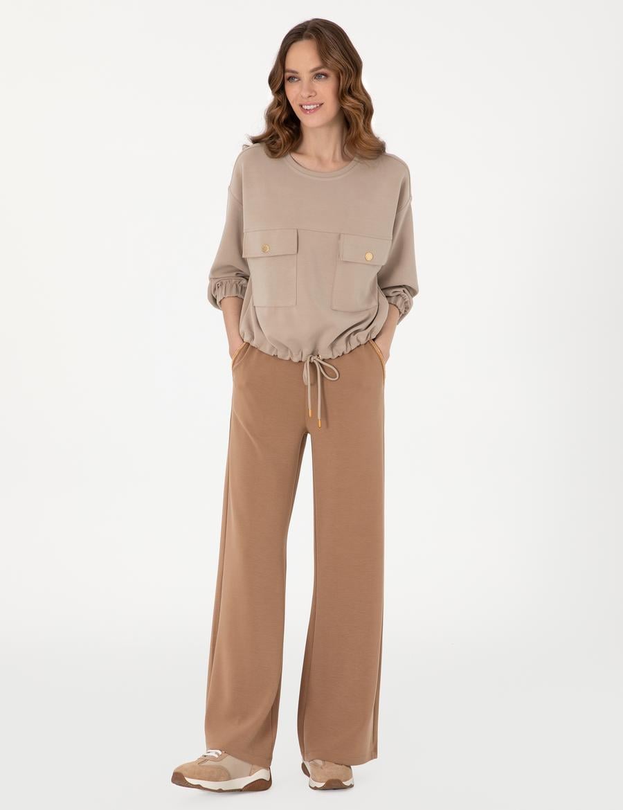 Kahverengi Flare Fit Eşofman Altı