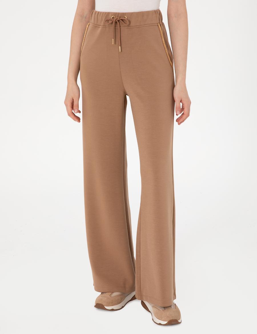 Kahverengi Flare Fit Eşofman Altı