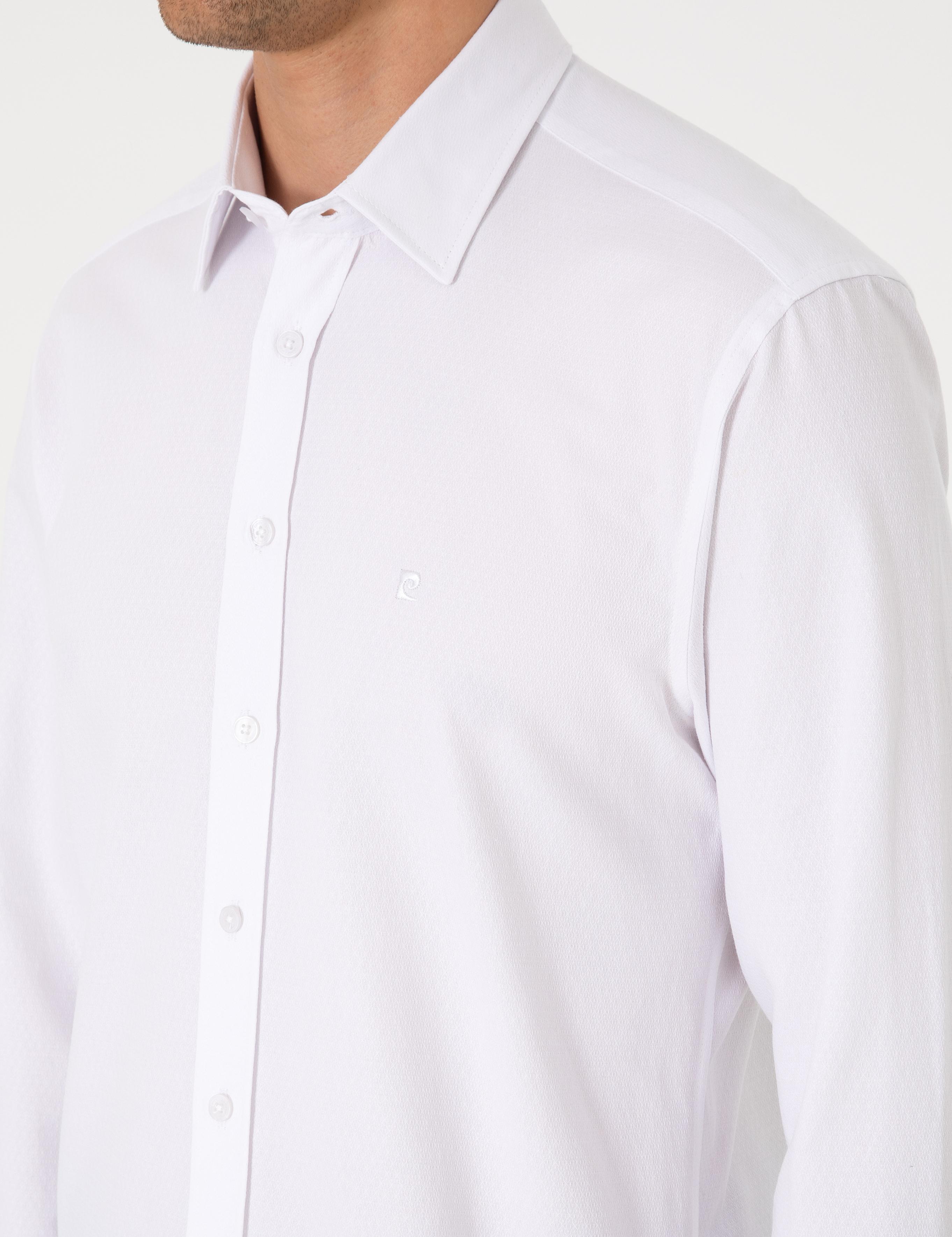 Beyaz Slim Fit Uzun Kollu Gömlek