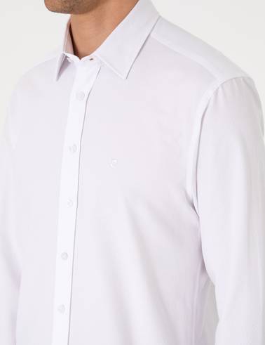 Beyaz Slim Fit Uzun Kollu Gömlek