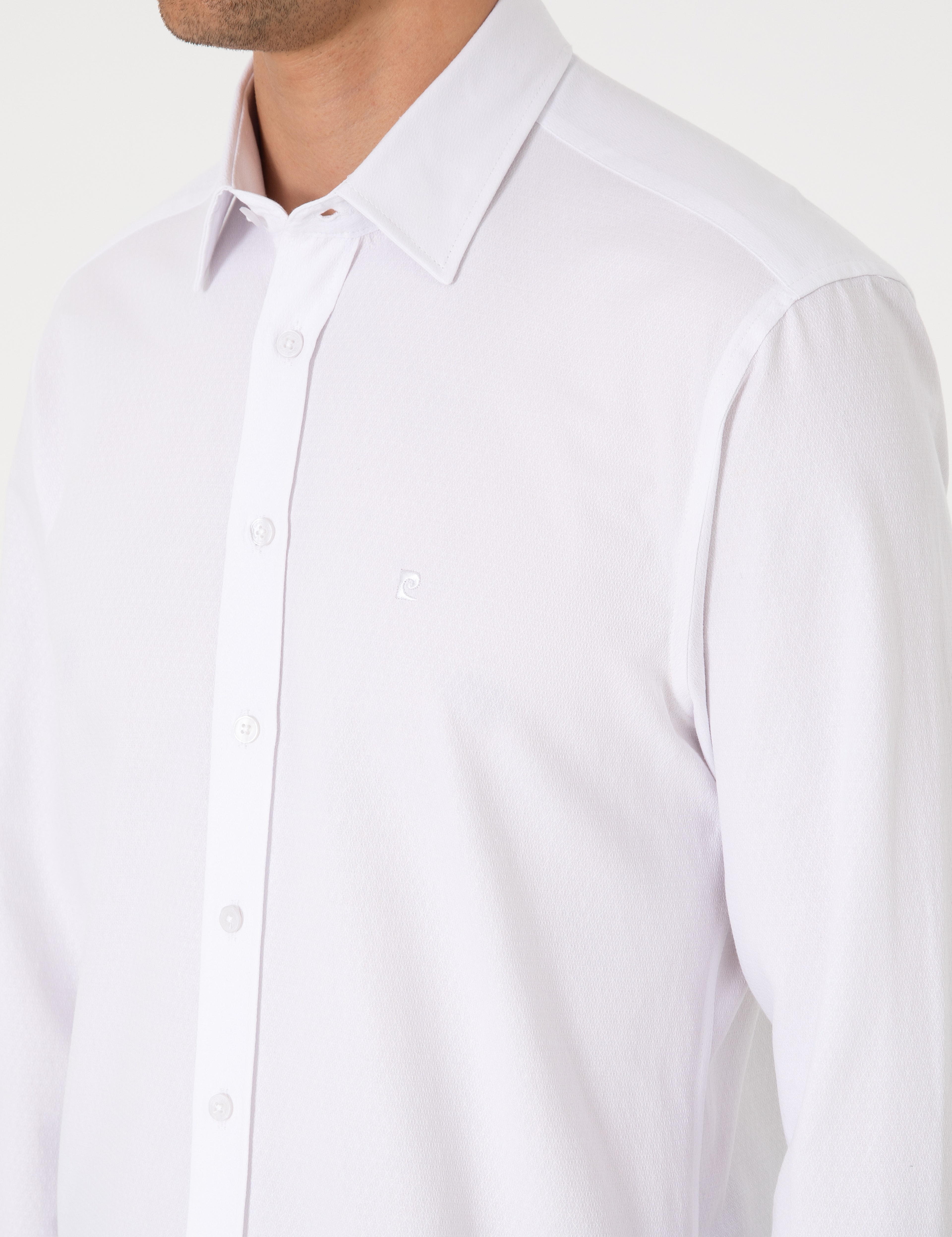 Beyaz Slim Fit Uzun Kollu Gömlek - Image 7