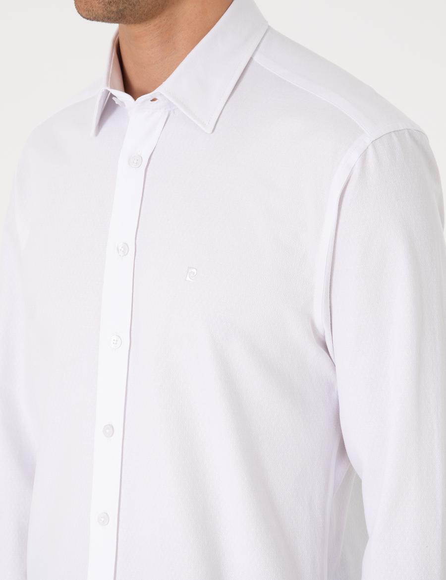 Beyaz Slim Fit Uzun Kollu Gömlek