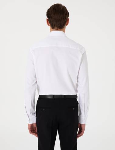 Beyaz Slim Fit Uzun Kollu Gömlek
