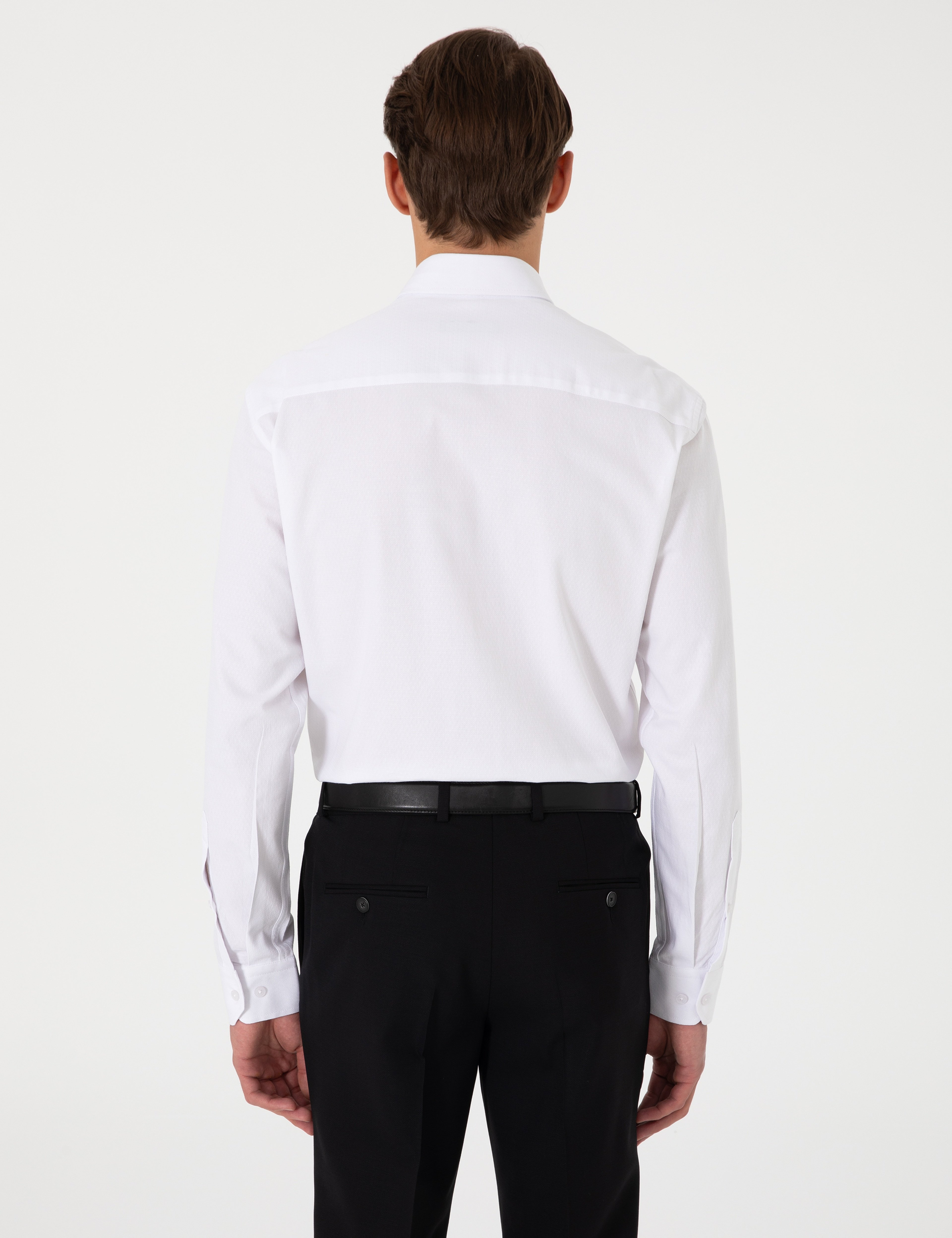 Beyaz Slim Fit Uzun Kollu Gömlek