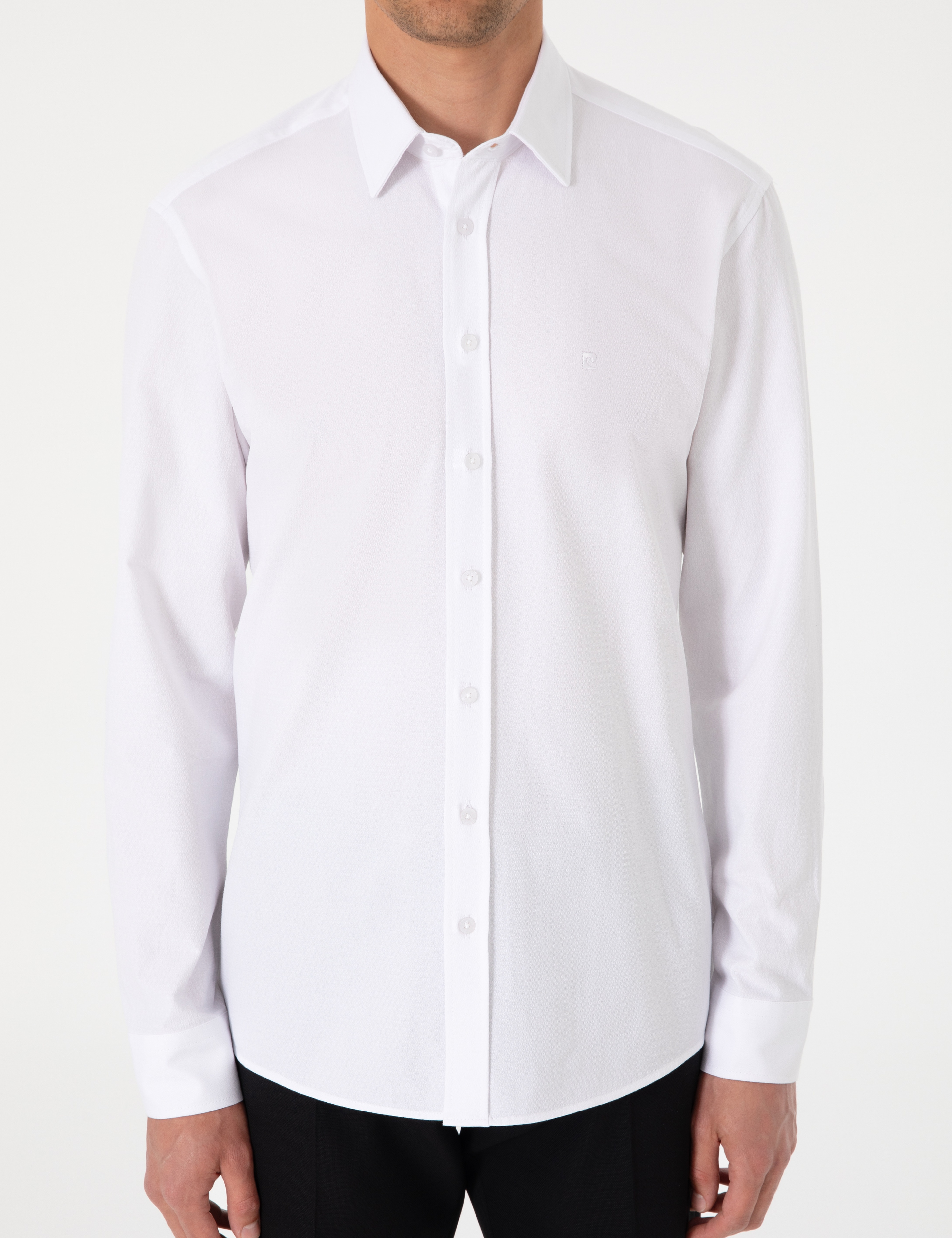 Beyaz Slim Fit Uzun Kollu Gömlek - Image 6