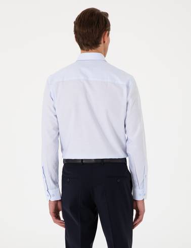 Açık Mavi Slim Fit Uzun Kollu Gömlek