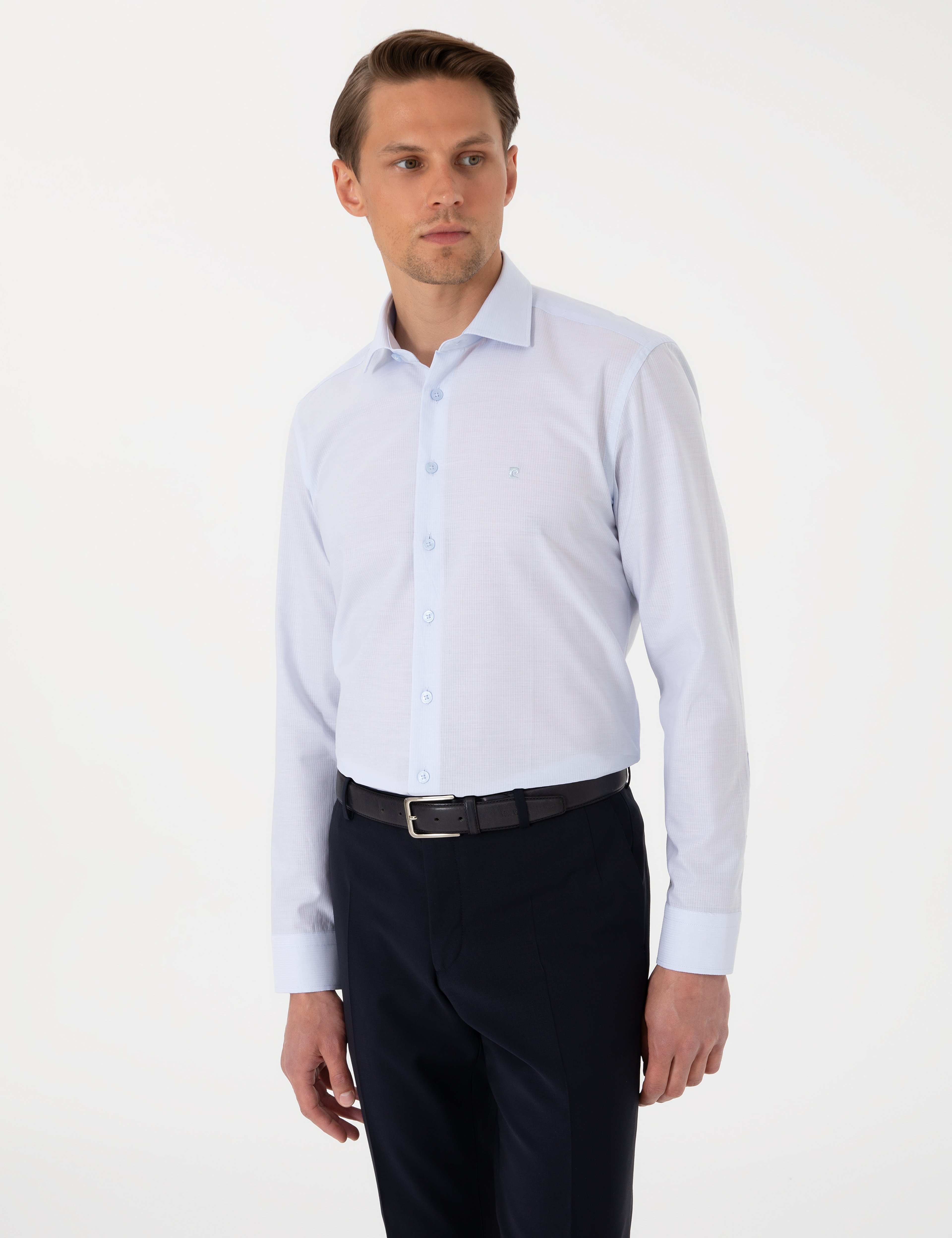 Açık Mavi Slim Fit Uzun Kollu Gömlek