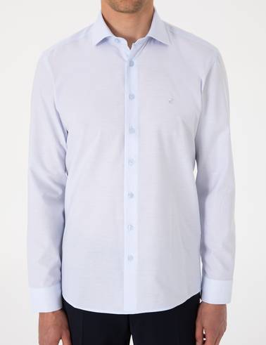 Açık Mavi Slim Fit Uzun Kollu Gömlek