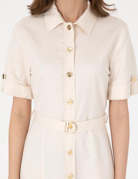 Ekru Regular Fit Dokuma Elbise - 50301025002