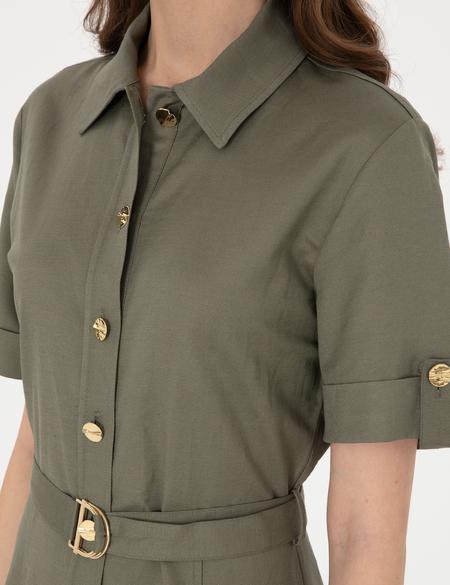 Haki Regular Fit Dokuma Elbise - 50301025008