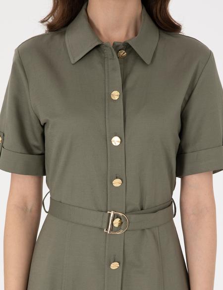 Haki Regular Fit Dokuma Elbise - 50301025008