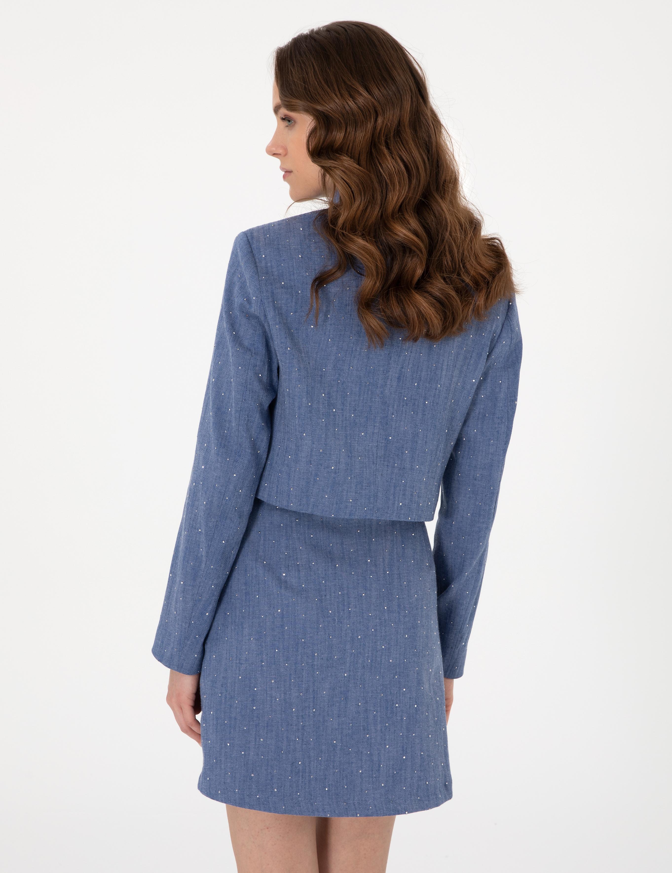 İndigo Crop Top Ceket