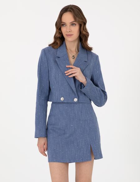 İndigo Crop Top Ceket - 50300138001