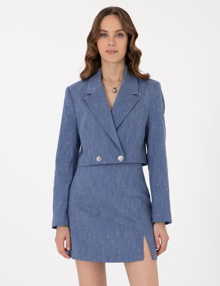 İndigo Crop Top Ceket - 50300138001