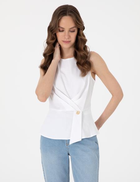 Beyaz Slim Fit Bluz - 50301144001