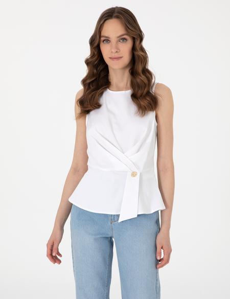 Beyaz Slim Fit Bluz - 50301144001