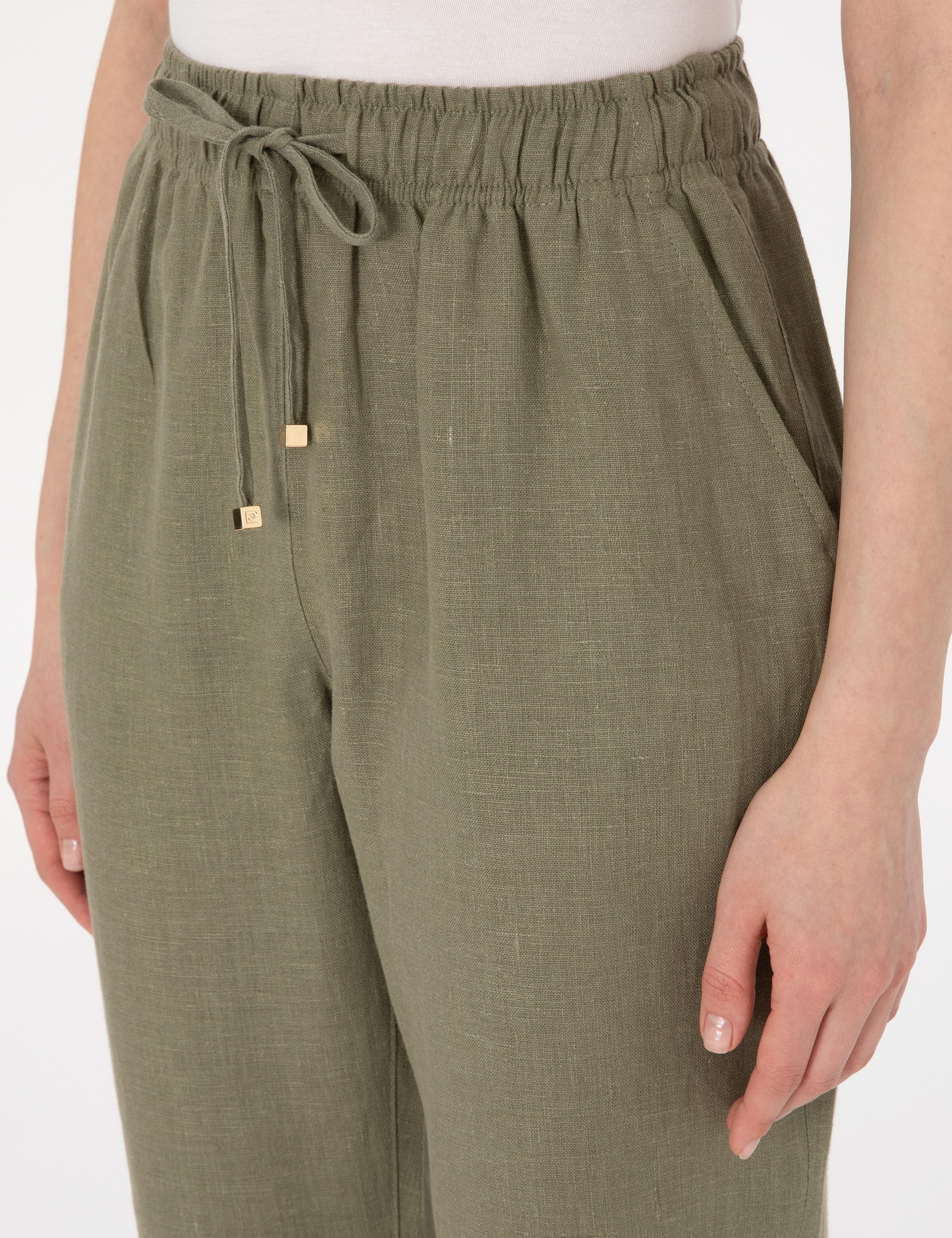 Haki Carrot Fit Keten Pantolon