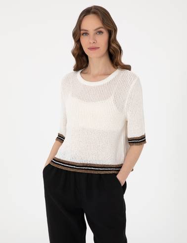 Ekru Regular Fit Triko Tişört
