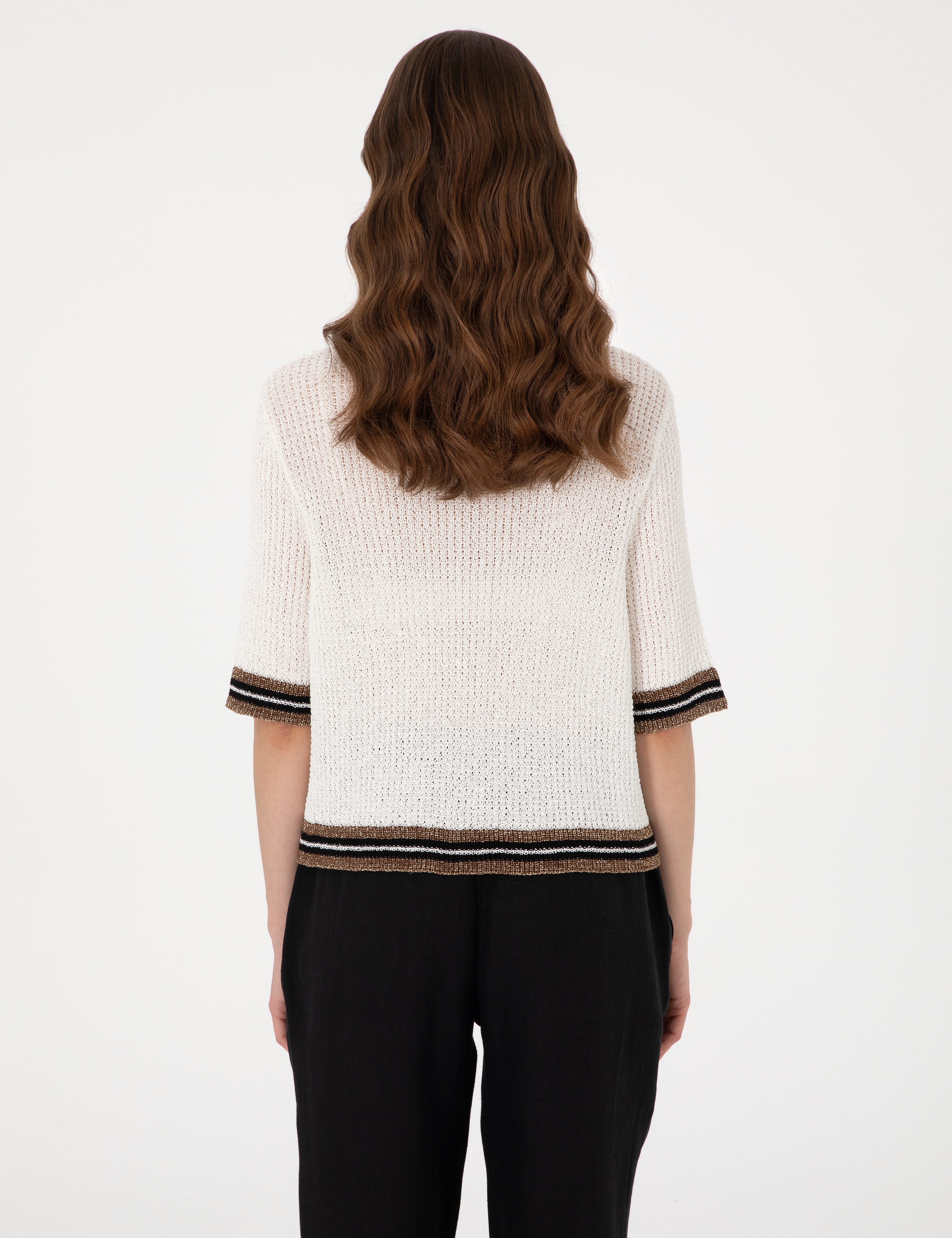 Ekru Regular Fit Triko Tişört - Image 5
