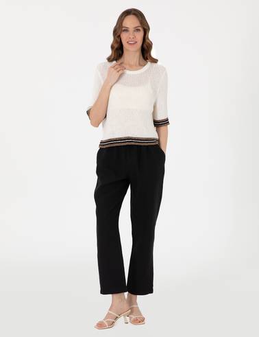 Ekru Regular Fit Triko Tişört