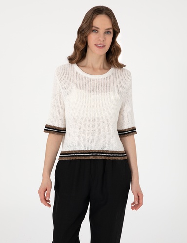 Ekru Regular Fit Triko Tişört