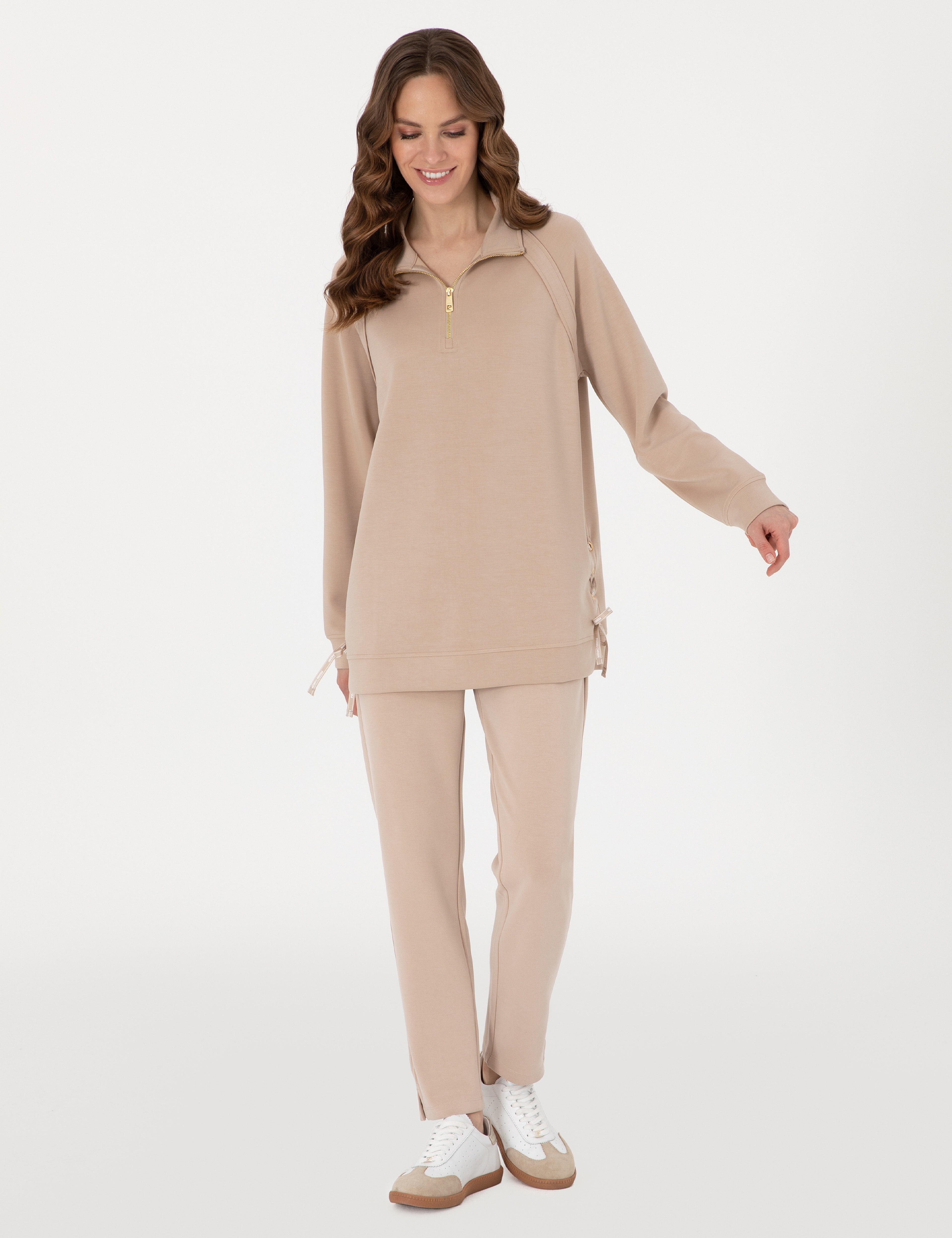 Bej Comfort Fit Sweatshirt - Image 4