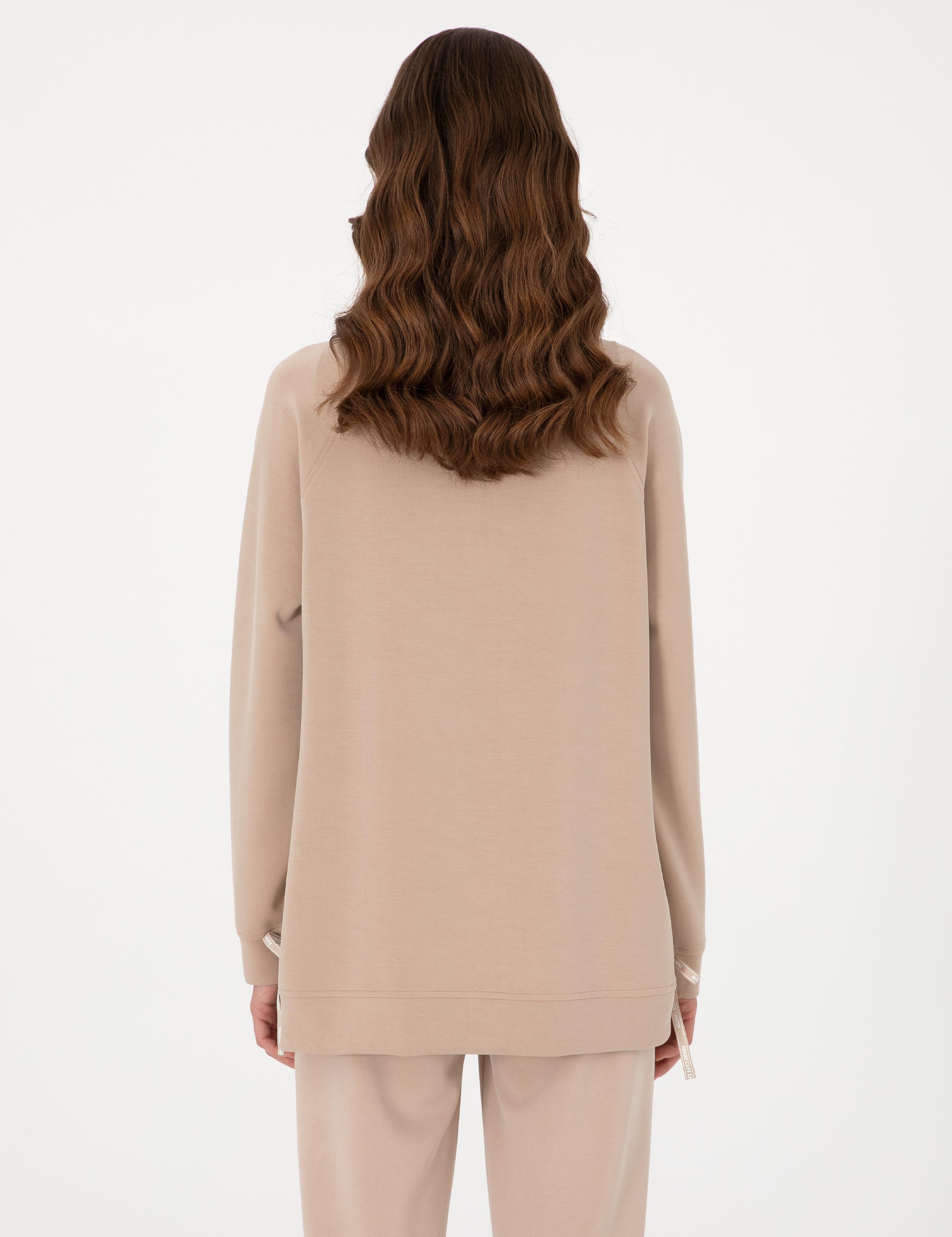 Bej Comfort Fit Sweatshirt