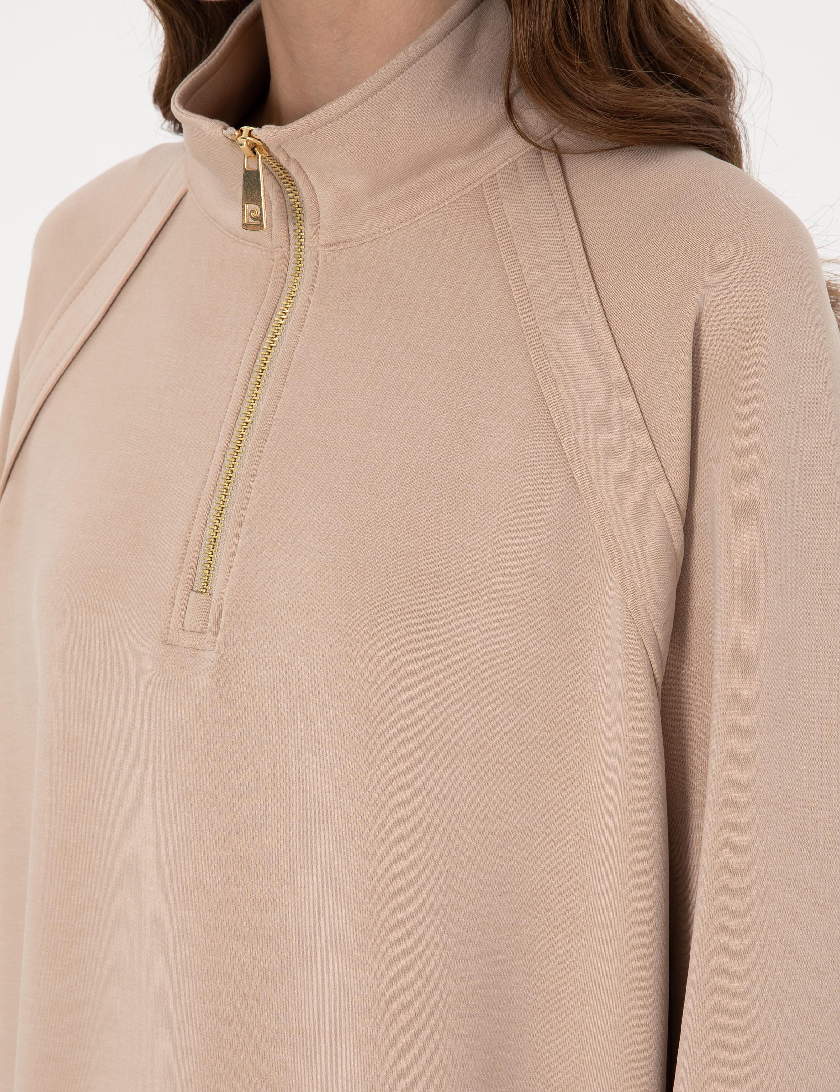 Bej Comfort Fit Sweatshirt