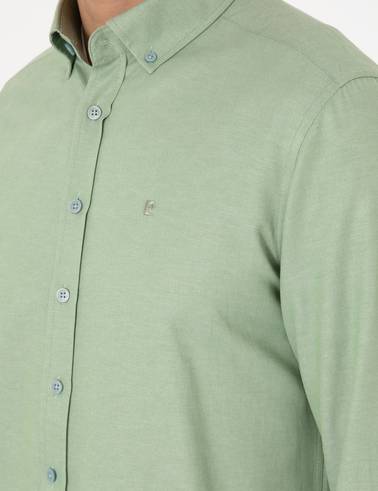 Çağla Oxford Slim Fit Kolay Ütülenebilir Gömlek