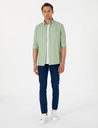Çağla Oxford Slim Fit Kolay Ütülenebilir Gömlek