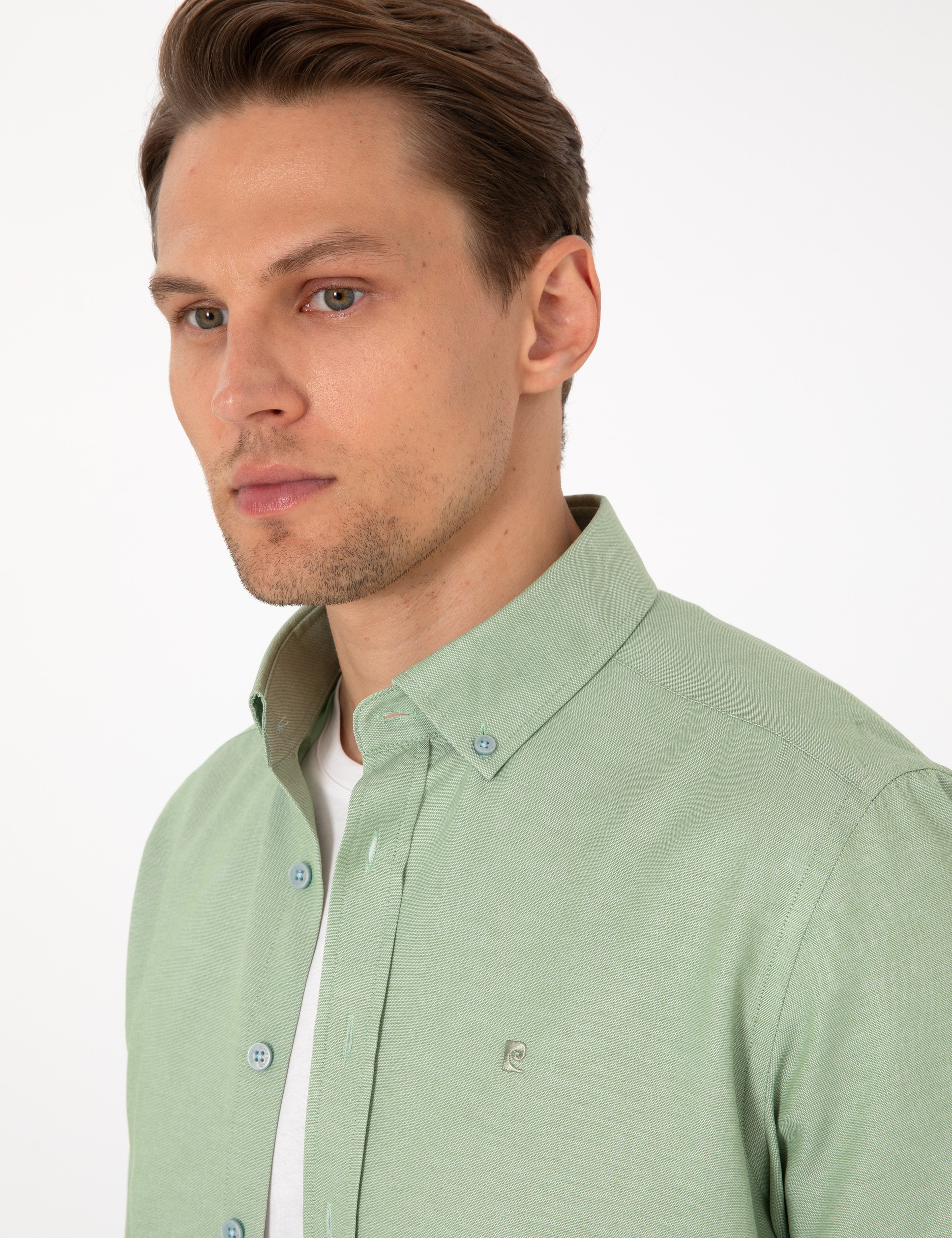 Çağla Oxford Slim Fit Kolay Ütülenebilir Gömlek - Image 2